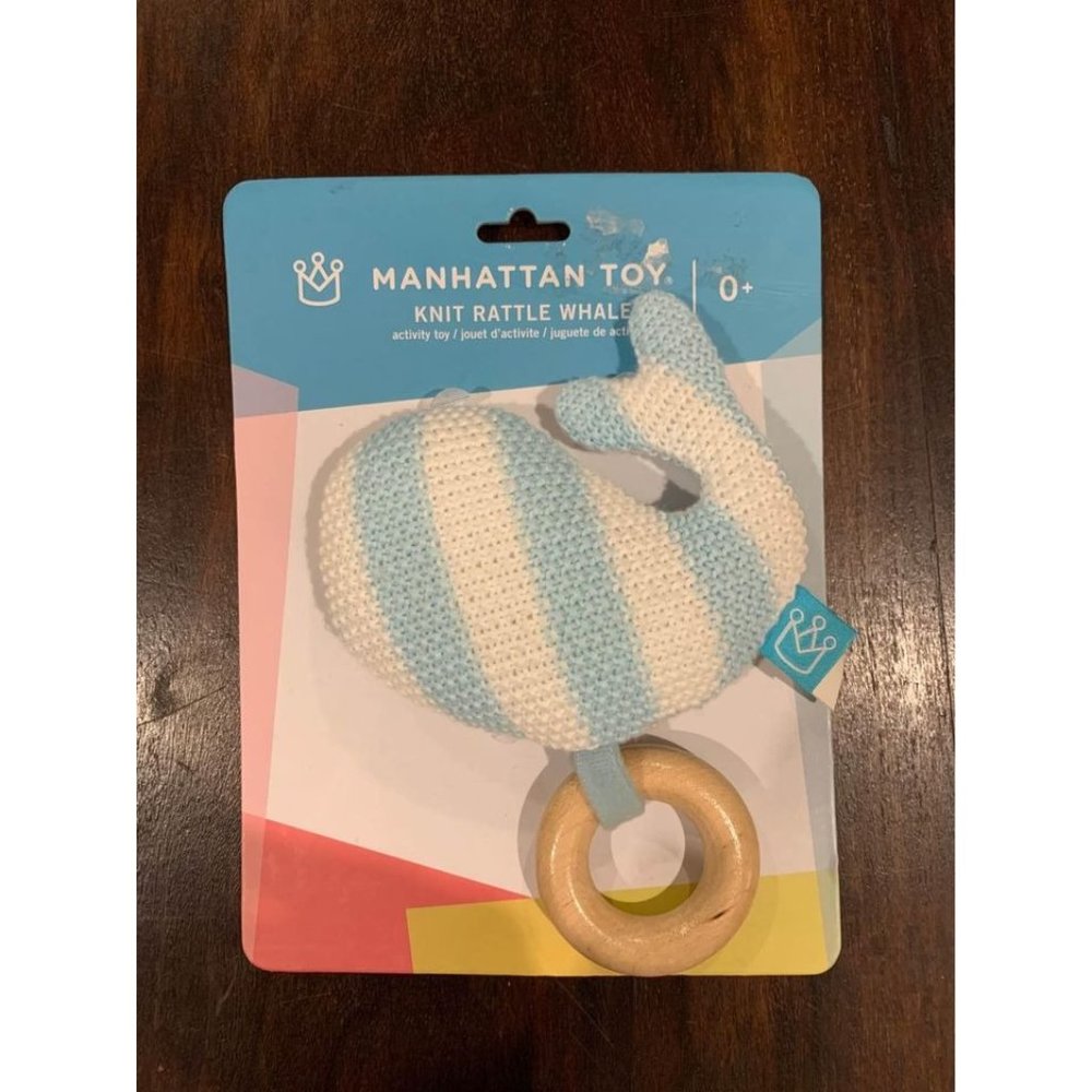 NWT Manhattan toy knit whale rattle